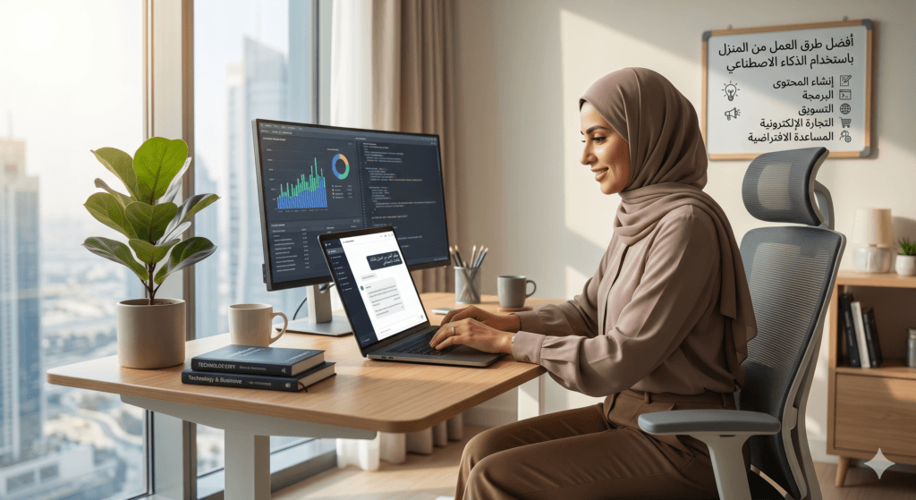 أفضل طرق العمل من المنزل باستخدام الذكاء الاصطناعي