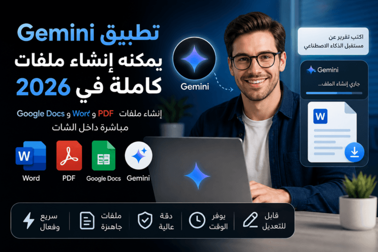 ‫. تطبيق Gemini يقوم بإنشاء ملفات Word وPDF داخل الشات‬
